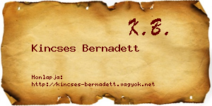 Kincses Bernadett névjegykártya
