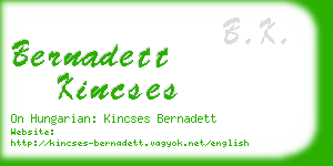 bernadett kincses business card